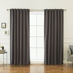Best Home Fashion Thermal Insulated Blackout Curtains - Back Tab/Rod Pocket - Dark Grey - 52" W x 108" L - (Set of 2 Panels)