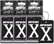 AREON X Version Car Air Freshener Black Crystal Mirror Hanging Set Multi Pack of 3