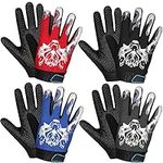 4 Pairs Kids Cycling Gloves Boys Girls Youth Full Finger Bike Gloves Children Mountain Bicycle Gloves Warm Child Sport Gloves Non Slip Toddler Fishing Gloves for Outdoor Sport Riding Climbing Football
