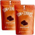 Tom & Jenny's Sugar Free Candy (Chewy Soft Caramel Candy) with Sea Salt - Low Net Carb Keto Candy - Sugar Free Caramel with Xylitol & Maltitol (Chocolate Caramel Candy Individually Wrapped 2-pack)