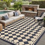 HUGEAR Outdoor Rug for Patios Clear