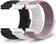 Relting Sport Loop Nylon Band 16mm 18mm 19mm 20mm 22mm Watch Band Quick Release,Soft Fabric Nylon Adjustable Rugged Velcro Replacement Wristband Strap for Men Women (Black+White+Light Pink, 16mm)