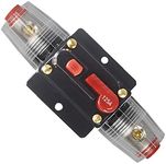 WOHHOM 30A 40A 50A 60A 80A 100A 125A 150A Audio Circuit Breaker Auto Car Stereo Inline Fuse Holders Inverter, Manual Reset 12V-24V DC for Automotive Marine Boat Audio System Protection (125A)