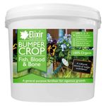 Elixir Gardens Bumper Crop Blood Fish Bone Fertiliser | Various quantities available from 500g to 25kg | 5kg, Re-Sealable Tub | Treats over 70sqm