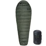 AKmax Mummy Sleeping Bag, Winter Sleeping Bag for Adults and Military, Outdoor Sleeping Bag, 4 Seasons, Ultralight Camping Down Sleeping Bag, -13-23°C