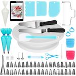 BoYun Cake Decorating Kits Supplies 131pcs Baking Accessories with Cake Turntable Stand, Cake Tips, Icing Smoother Spatula, Piping Pastry Bags and Decorating Pen Frosting Tools Set