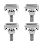 4 Pieces Battery Cable Bolt, Stainless Steel Battery Terminal T Bolt M6 Battery Pole Terminals Screw Silvery Car Battery T Bolt with Washer Replacement for Car Marine Boat