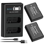 Artman EN-EL14 & EN-EL14A Battery Upgraded LCD Dual Charger Kit for Nikon D3500 D3300 D3100 D3200 D3400 D5100 D5200 D5300 D5500 D5600 Coolpix P7000 P7100 P7700 P7800 Cameras(2-Pack 1300mAh)