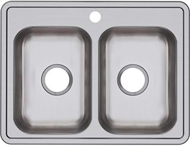 Elkay D225191 22 Gauge Stainless Steel Double Bowl Top Mount Kitchen Sink, 25 x 19 x 6.25"