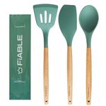 FiABLE Premium Silicone Spatula Set of 3 for Non Stick pan, Spatula Set for Cooking - Heat Resistant, FDA Certified - Hybrid Combo of 3 Green