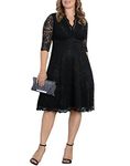 Kiyonna Women's Plus Size Special Occasion Mademoiselle Lace Cocktail Dress - Black - 5X