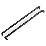 Hickory Hardware 1 Pack Solid Core Kitchen Cabinet Pulls, Luxury Cabinet Handles, Hardware for Doors & Dresser Drawers, 18 Inch Hole Center, Matte Black, Skylight Collection