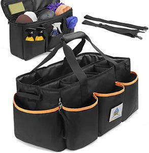 WDG 2PCS Detailing Bag Cleaning Caddy Organizer with Handle & Polisher Tote Bag Large Car Care Storage/Carry Bag for Car Cleaning Supplies & Housekeeper Cleaner-Large