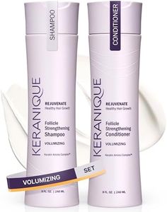 Keranique Volumizing Shampoo and Conditioner Set for Hair Repair and Growth with Biotin and Keratin for Women, Thinning Hair Formula, 8 Fl Oz Each