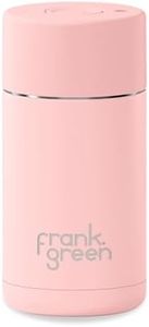 frank green 340ml/12oz Ceramic Insulated Travel Mug, Reusable Coffee Cup with Push-Button Lid, Triple Wall Vacuum – Blushed Pink