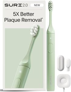 SURI 2.0 New Sonic Electric Toothbrush with Pressure Sensor | 1 Month+ Battery| Electric Toothbrush Adults | Sonic Toothbrushes | Green