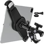 woleyi Large Tablet Mount Holder with 1/4" Screw Thread for Spin Bike, Treadmill, Microphone Stand, Tripod Adapter, Exercise Bicycle, Handlebar, for iPad Pro 12.9 Air & 9.5-14.5" Tablet, Gopro, Camera