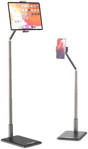 ULANZI Porta Tablet da Letto, TS002 Supporto Tablet Letto Girevole a 360° con Altezza Regolabile, Supporto da Pavimento in metallo, per Tablet e Telefono da 4,5"~12,9"