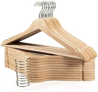 Edergoo Wooden Hangers 20 Pack, Non-Slip Wood Hangers with 360° Swivel Hook & Notches, Slim Coat Hangers for Shirt, Suit, Jacket, Dress, Natural