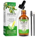 Organic Jojoba Oil 60ml, 100% Pure & Natural Cold Pressed Moisturizing Multi-Purpose Jojoba Oil for Face Body Hair Nails,Natural Carrier Facial Oil for Gua Sha Massage,Suitable for Men