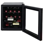Avanti WBC16Z1B-IS Beverage Refrigerator and Wine Cooler with 15 Bottle/60 Can Capacity, Glass Door, 17-Inch Wide Freestanding, Adjustable Thermostat Control, 1.6-Cubic Feet, Cu.Ft, Black