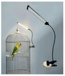 KINGYEENUO Full Spectrum LED Birdcage Light, 10 Brightness Levels & 3/9/12 Hour Timer - 105 LED Beads for Natural Environment Simulation, Safe for Hookbill Birds, Easy to Use