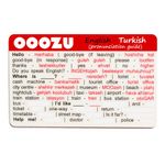 OOOZU Turkish Language Card | Lightweight Credit Card-Sized Turkish Phrasebook Alternative | Essential Words And Phrases For Holidays And Travel To Turkey, Istanbul