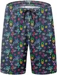 Mens Swim Trunks for Men, Neon Coconut Tree Flamingo Mens Board Shorts Swimwear Bathing Suit with Mesh Lining, Funny Hawaii Quick Dry Beach Shorts for Men Swimming Trunks, 5X-Large