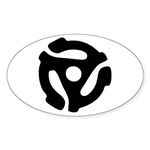 CafePress 45 RPM Adapter Oval Sticker Oval Bumper Sticker, Euro Oval Car Decal