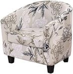 NILUOH Club Chair Slipcover 2 Piece Stretch Tub Chair Cover Round Barrel Chair Covers Non Slip Armchair Covers Couch Covers with Elastic Bottom for Bar Counter Living Room (35)