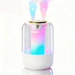 Double Spray Air Humidifier for Bedroom, 2026 New 2L Quiet 23dB Mist Humidifier With Colourful LED Lights, Smart Digital Display Humidifiers with 3 Mist Modes And Auto Shut-Off for Room Office Plants