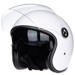 Open Face Motorcycle Helmet DOT Approved Half Casco Fit Men Women ATV Moped Scooter (X-Large, White)