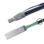 10Gtek External Mini SAS HD SFF-8644 to QSFP(SFF-8436) Hybrid SAS Cable, 30AWG, 100-Ohm, 0.5-m(1.64ft)