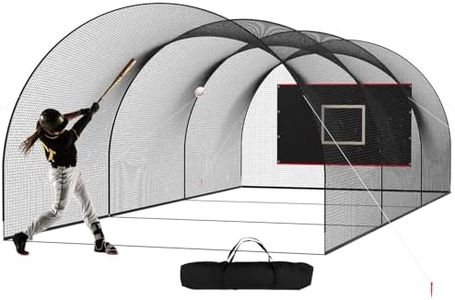 Efficraft 30FT Baseball Batting Cage Net for Home Practice,Enclosed Hitting Cage Net and Frame for Baseball and Softball,Batting Cages for Backyard for Pitching and Hitting