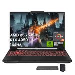 ASUS TUF A16 Gaming Laptop, 16" FHD+ 144Hz Display, AMD Ryzen 5 7535HS, GeForce RTX 4050, 32GB DDR5, 1TB SSD, RGB Backlit Keyboard, Num Pad, HD Webcam, Wi-Fi 6, Windows 11, Black, 1TB Docking Station