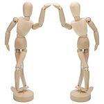 Kurtzy 2 Pack 30.5cm/12 inch Wooden Male & Female Human Body Drawing Mannequins with Stand - Flexible Joints Artist Manikin Wood Model - Articulated Art Figures for Sketching & Painting - Home Decor