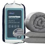 Silentnight Coverless Duvet Double - Washable 10.5 Tog Duvet Quilt with Matching Pillowcase Ideal for All Seasons No Cover Needed Ideal for Camping Sleepovers and University - Double - Grey