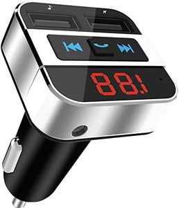 TnB Transmetteur FM Bluetooth Voiture, Emetteur FM Voiture, Chargeur Allume-Cigares, Adaptateur Bluetooth pour Voiture, Kit Mains Libres pour Appels Téléphoniques – Noir
