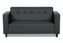 Rm Home Two Seater Sofa Black Leatherette, 2-Person Sofa