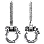 WAREMAID 2 Pieces 304 Stainless Steel Screw Bracket, Heavy Duty 180° Swing Hangers Hooks for Indoor Outdoor Playground Yoga Hammock Rope Swing Chair Punching Bag Porch Swing Sets, 1000LB Capacity