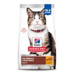 Hill's Science Diet Adult Hairball Control Dry Cat Food, Chicken Recipe, 15.5 lb Bag