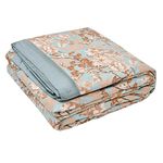 LINENWALAS 100% Cotton Twill Weave Double Bed Blanket,Reversible All Seasons Soft Blanket,Signature Printed Ac Dohar Double Bed Cotton With Silk Border,Lightweight(Rosy Sage,100X90")tc-200,Multicolor