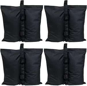 Sunnydaze Polyester Sandbag Canopy Weights - Fillable Canopy Anchors - Easy to Attach - Set of 4 - Black