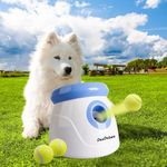 Pet Prime Automatic Dog Ball Launcher, Dog Ball Thrower with 10-30 Ft Launch Distance, Interactive Puppy Pet Fetch Toy, Mini Ball Throwing Machine for Small and Medium Dogs, With 3 PCS 2" Tennis Balls