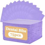 75pcs Dental Bibs Disposable - Disposable Dental Bibs Dentist Tattoo Bibs Purple Dental Bibs for Nails Patient Bibs Purple Towels Tattoo Table Covers Dental Pads Mats Paper Sheets Lash Supplies