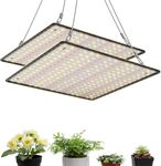 Aokrice LED Grow Light Panel 200W Lamp for Indoor Plants, Sunlike Spectrum with White Warm White Red LEDs for 4x4ft Coverage Grow Tent Greenhouse Veg and Bloom Seedlings Hydroponics (2 Pack)