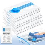 6 Space Saver Vacuum Storage Bags, Vacuum Sealed Storage Bags (2 Jumbo/2 Large /2 Medium) Vacuum Seal Bags for Clothing, Comforters, Pillows, Towel, Blanket Storage, Bedding