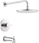 Delta Faucet Modern Raincan Round Single-Function Tub and Shower Trim Kit Chrome, Tub Faucet Set, Rainfall Shower Head Chrome, Delta Shower Trim Kit, Chrome T14469-PP (Valve Not Included)