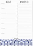 Weekly Magnetic Meal Planner Notepad By Julianne & Co - Food Planning Organizer And Grocery List Pad, 52 Premium A5 Pages, with Tear Away Perforated Shopping List (Blue China Print WITH Fridge Magnet)