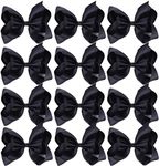 Large Boutique Hair Bows 6 Inch Cheerleading Cheerleader Cheer Bow Alligator Clips For Baby Girl Teens Women (Black)